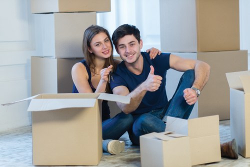 Local moving truck helping with furniture transport in Ealing