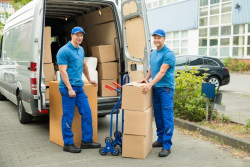 Boxes and household items ready for a local flat relocation in Ealing